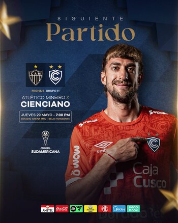 Cienciano vs Atlético Mineiro: partido