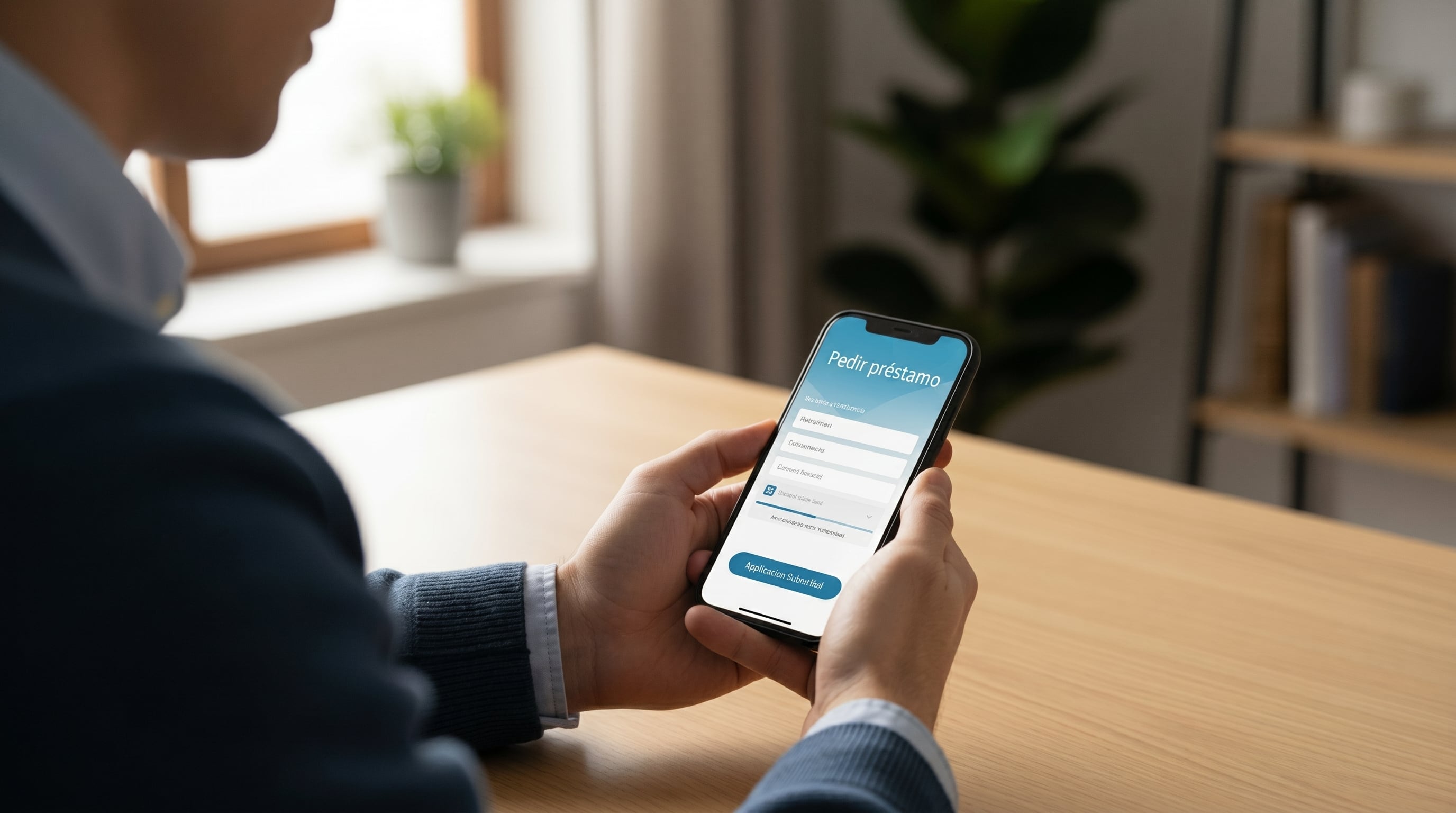 Un individuo utiliza un smartphone para completar una solicitud de préstamo online. (Imagen Ilustrativa Infobae)