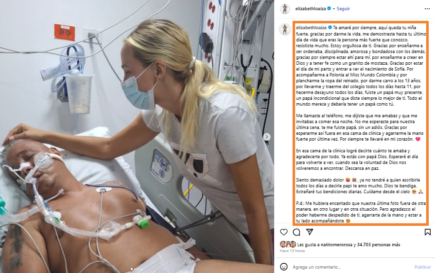 El caso reaviva el debate sobre la calidad y capacidad de respuesta del sistema de salud colombiano - crédito @elizabethloaiza/Instagram