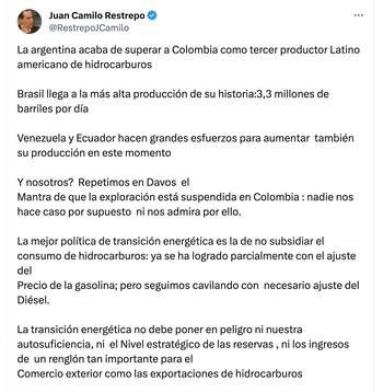 Juan Camilo Restrepo, exministro de