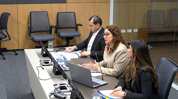 La ministra de Planificación, Karla Morales, defendió ante los diputados los beneficios económicos y administrativos del proyecto. Crédito: Captura video Asamblea Legislativa