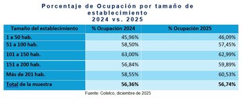 El leve crecimiento observado en 2025 se explica principalmente por el mejor desempeño de los establecimientos de mayor tamaño - crédito Cotelco