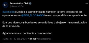 La Aeronáutica Civil confirmó que