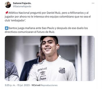 El jugador de 21 años