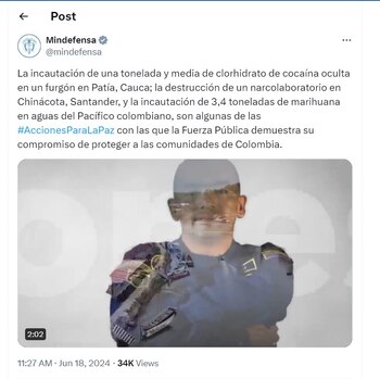 Ministerio de Defensa resalta operativos