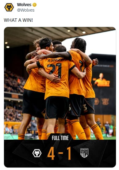Raúl Jiménez anotó en la goleada 4-1 ante el Stoke City y reafirmó que desea regresar al América si mantiene buen nivel. (X/ @Wolves)