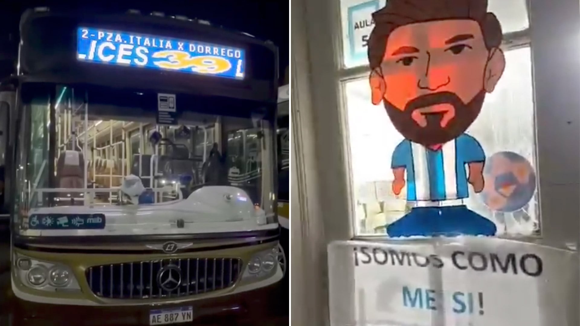 La línea 39 de colectivos exhibió el mensaje “Felices 39 Lio Messi” en sus carteles electrónicos y el saludo a Lionel Messi se viralizó en redes sociales