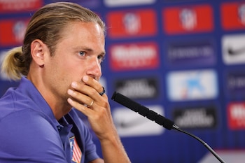 Marcos Llorente en rueda de prensa. (EFE/ Víctor Lerena)