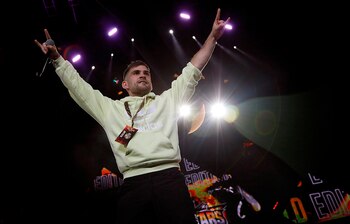 El gallo español "Errecé", durante