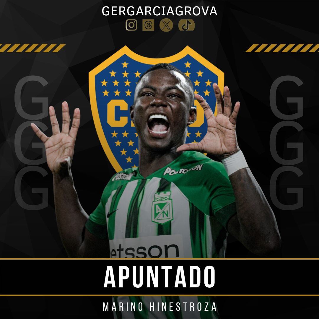 Marino Hinestroza sería pretendido por Boca Juniors - crédito @GerGarciaGrova/X