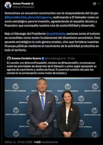 Una reunión oficial entre el gobierno salvadoreño y representantes de organismos multilaterales evidenció el interés en potenciar la actividad turística como fuente de empleos y de estabilidad financiera.