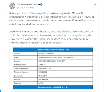 El alcalde de Santa Marta