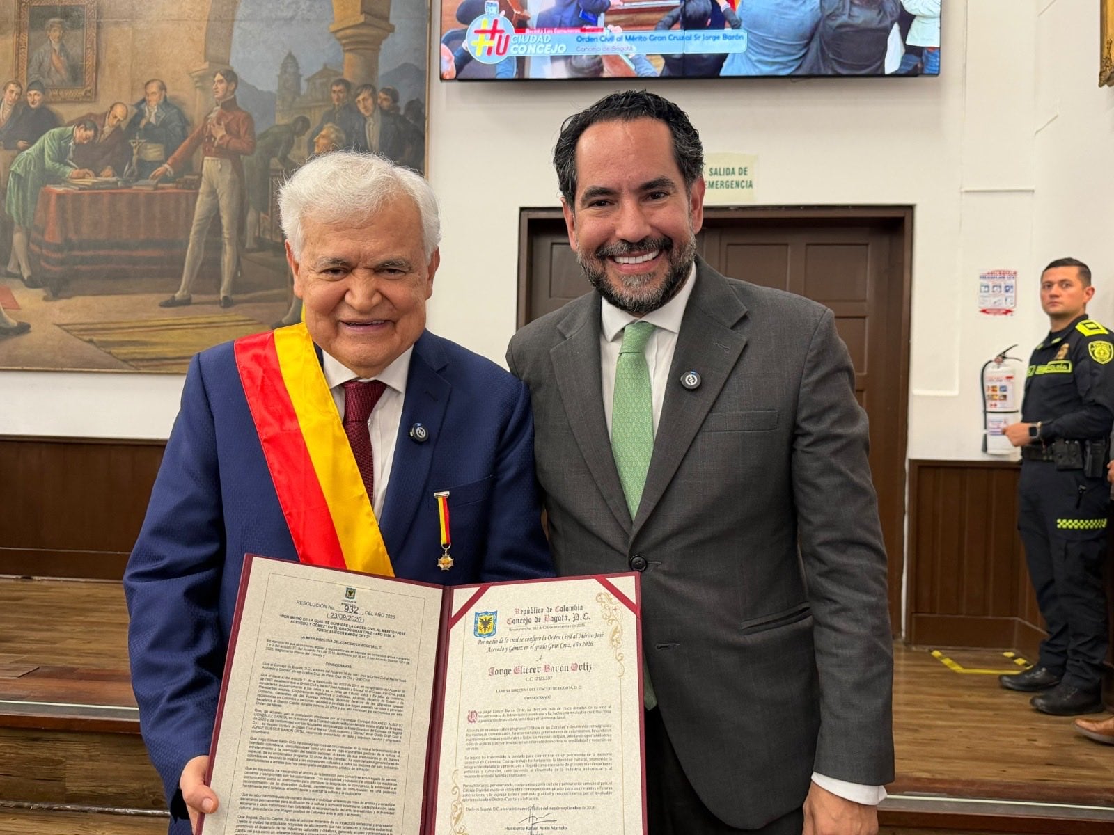 El reconocimiento fue destacado en los canales oficiales de la corporación - crédito Concejo de Bogotá / X