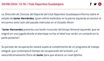 Comunicado de Chivas sobre la