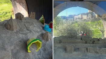 Leandro Erlich sorprende en la Toscana con una obra de arte efímero hecha de arena bajo un puente medieval