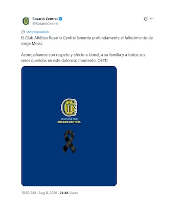 Capturas Mensajes por el fallecimiento de Jorge Messi