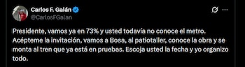 Carlos Fernando Galán solicitó al