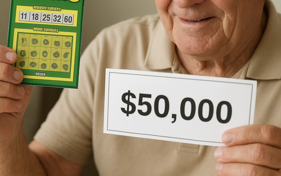 El hombre ganó el premio principal de USD 50.000 en el sorteo Bonus Match 5 después de seleccionar sus números inspirándose en las edades de sus nietos (Imagen Ilustrativa Infobae)
