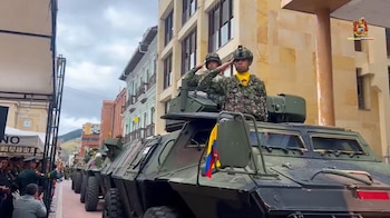 Integrantes de la Brigada 23 marchanron por las calles de Pasto durante el desfile militar y policial, en homenaje al aniversario del Grito de Independencia - crédito Tercera División del Ejército Nacional/X