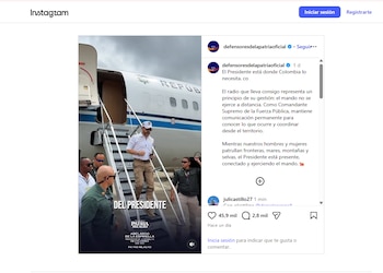 La cuenta Defensores de la Patria difundió un video sobre el uso del equipo de comunicaciones y sostuvo que no es un elemento decorativo para el mandatario - crédito Captura de Pantalla Instagram