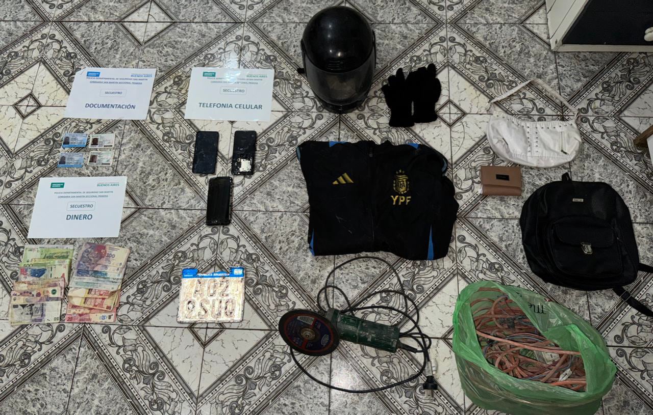 Estos son algunos de los elementos incautados durante el allanamiento