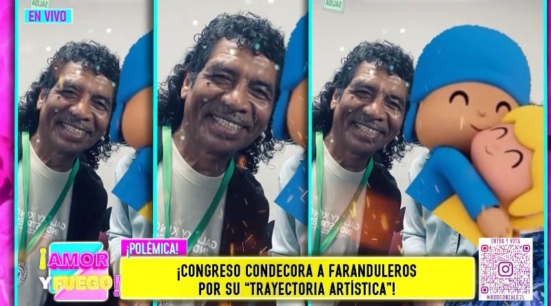 Christian Domínguez recibe condecoración en el Congreso por su aporte al país: “Muchas gracias a este premio”. Captura: Amor y Fuego.