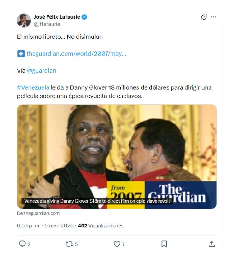 En sus redes sociales, el presidente de José Félix Lafaurie, hizo su comparación de los actos del presidente Gustavo Petro con los del fallecido dictador Hugo Chávez - crédito @jflafaurie/X