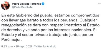 Pedro Castillo enmienda la plana