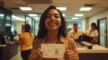 Una persona muestra su licencia