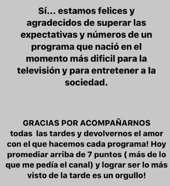 La publicación de Mariana Fabbiani