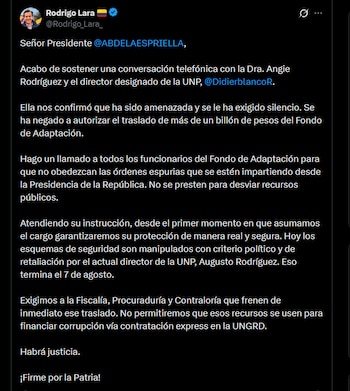 Rodrigo Lara - crédito @Rodrigo_Lara_/X
