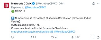 Actualización MB. Foto: x.com/@MetrobusCDMX