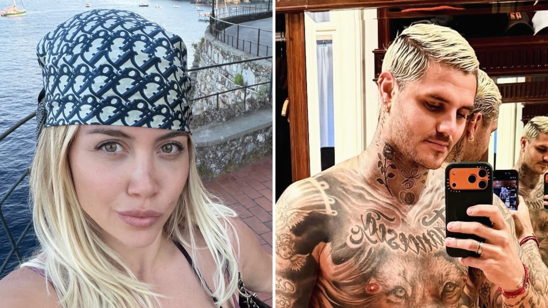 El intenso ida y vuelta entre Wanda Nara y Mauro Icardi: las imágenes al desnudo sin IA de la conductora