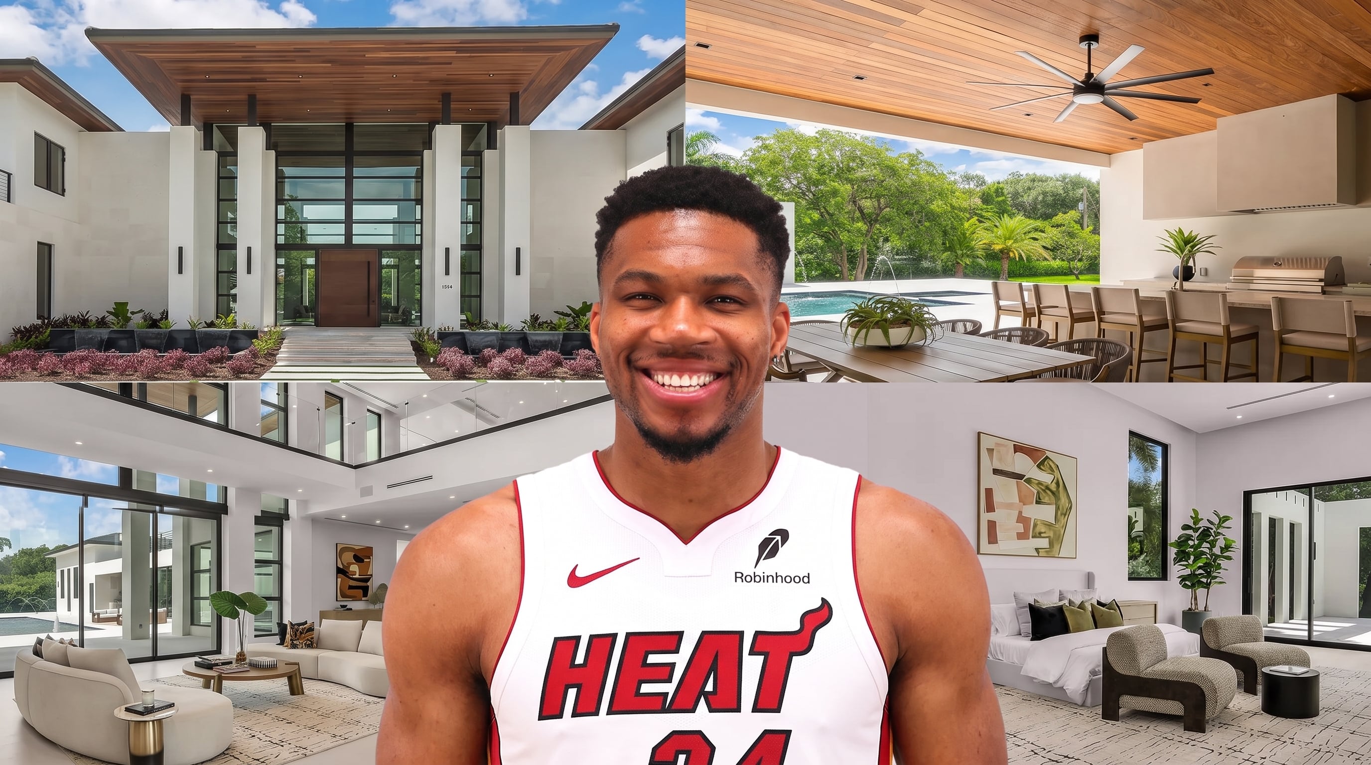 La estrella de la NBA Giannis Antetokounmpo compró una lujosa mansión en Miami por 13.5 millones de dólares (Instagram Traded Miami)