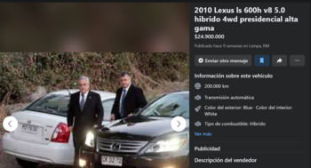 El Lexus presidencial está a