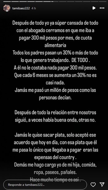 Tamara Baéz contó cómo fue