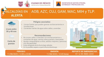 Activan alerta naranja por fuertes