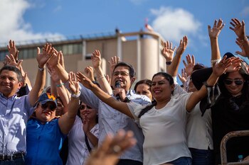Juan Orlando Hernández durante su