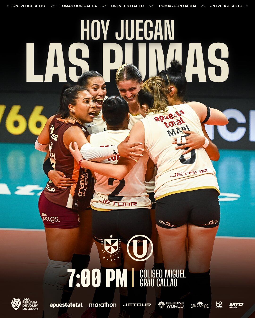 Universitario se medirá con San Martín por la Liga Peruana de Vóley 2025/26