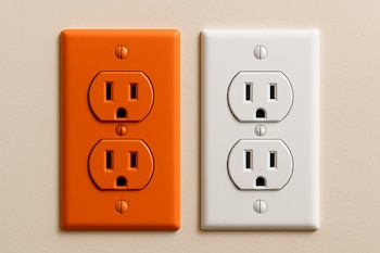 Los tomacorrientes naranjas señalan la