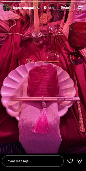 Parte del menú de la fiesta de Ángela Aguilar. (Captura de pantalla)