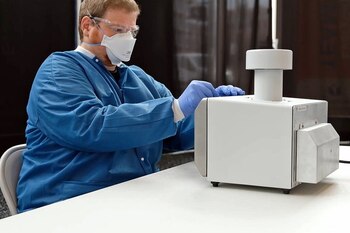 Un muestreador de aire en