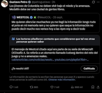 Gustavo Petro - crédito @petrogustavo/X