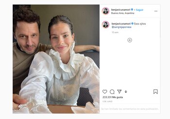 El posteo de Benjamín Vicuña,