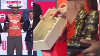 Un sombrero, una botella de pisco y adorno de César Vallejo: los primeros regalos para Paolo Guerrero en ceremonia de presentación.