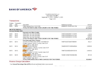 Uno de los extractos bancarios