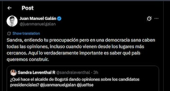 Juan Manuel Galán contestó a
