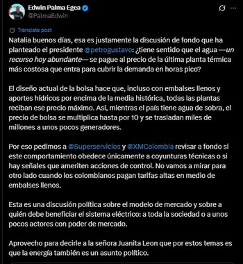 El ministro de Minas y