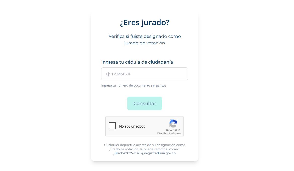 Para saber si eres jurado de votación en Colombia, consulta solo la página oficial de la Registraduría. (Registraduría Nacional del Estado Civil)