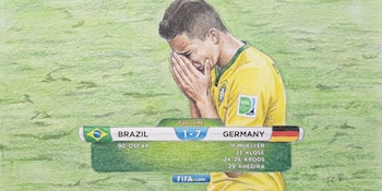 El 7-1 de Alemania a Brasil en las semifinales de 2014 representó la mayor goleada en la historia de la Verdeamarelha (Imagen Ilustrativa Infobae)
